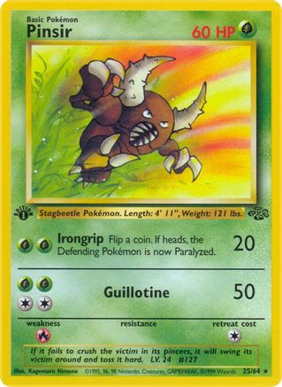 Pinsir (25) 25/64 - Jungle 1st Edition - Poke-Collect