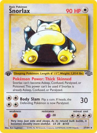Snorlax 27/64 - Jungle 1st Edition - Poke-Collect