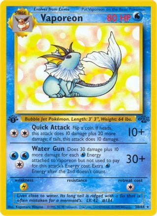 Vaporeon 28/64 - Jungle 1st Edition - Poke-Collect
