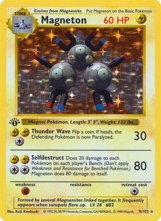 Magneton 9 - Base Set Shadowless Unlimited Holofoil - Poke-Collect