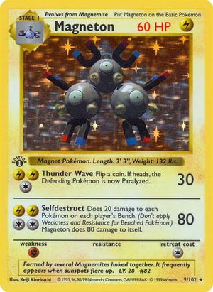 Magneton 9 - Base Set Shadowless 1st Edition Holofoil - Poke-Collect