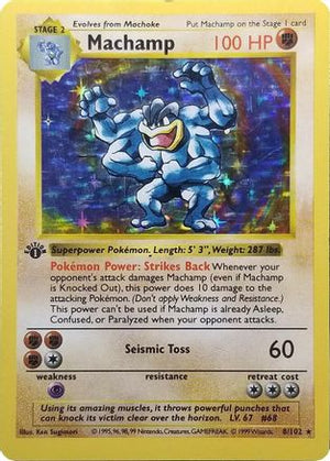 Machamp - 8/102 (Base Set Shadowless) 8 - Deck Exclusives 1st Edition Holofoil - Poke-Collect