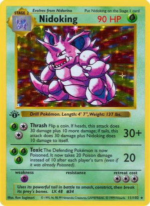 Nidoking 11 - Base Set Shadowless Unlimited Holofoil - Poke-Collect