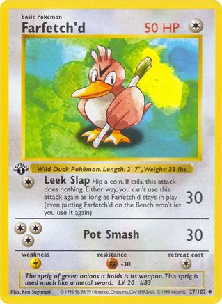 Farfetch'd 27 - Base Set Shadowless Unlimited - Poke-Collect