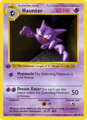 Haunter 29 - Base Set Shadowless 1st Edition - Poke-Collect