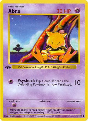 Abra 43 - Base Set Shadowless Unlimited - Poke-Collect