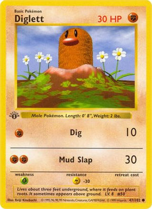 Diglett 47 - Base Set Shadowless 1st Edition