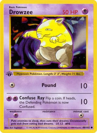 Drowzee 49 - Base Set Shadowless 1st Edition - Poke-Collect