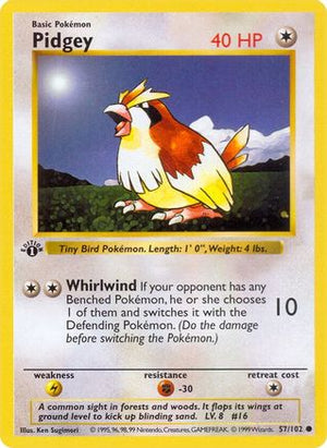 Pidgey 57 - Base Set Shadowless Unlimited - Poke-Collect
