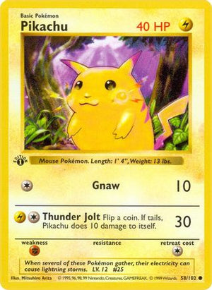 Pikachu 58 - Base Set Shadowless 1st Edition - Poke-Collect