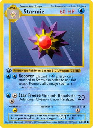 Starmie 64 - Base Set Shadowless 1st Edition - Poke-Collect