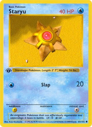 Staryu 65 - Base Set Shadowless Unlimited - Poke-Collect
