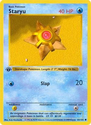 Staryu 65 - Base Set Shadowless Unlimited - Poke-Collect
