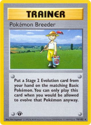 Pokemon Breeder 76 - Base Set Shadowless 1st Edition - Poke-Collect