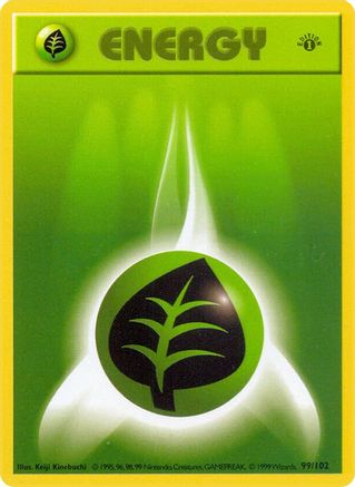 Grass Energy 99 - Base Set Shadowless Unlimited - Poke-Collect