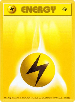 Lightning Energy 100 - Base Set Shadowless 1st Edition - Poke-Collect