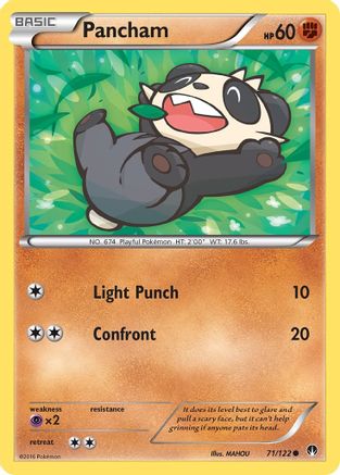 Pancham 71/122 - XY  BREAKpoint Reverse Holofoil - Poke-Collect