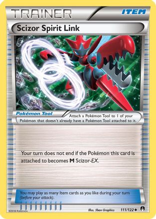 Scizor Spirit Link 111/122 - XY  BREAKpoint Reverse Holofoil - Poke-Collect