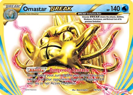 Omastar BREAK 19/124 - Fates Collide Holofoil - Poke-Collect