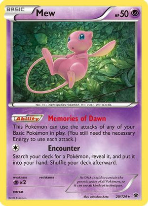 Mew 29/124 - XY  Fates Collide Holofoil - Poke-Collect