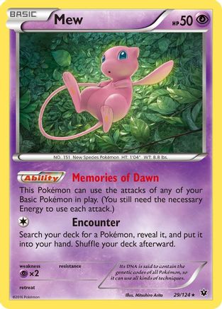 Mew 29/124 - XY  Fates Collide Reverse Holofoil - Poke-Collect