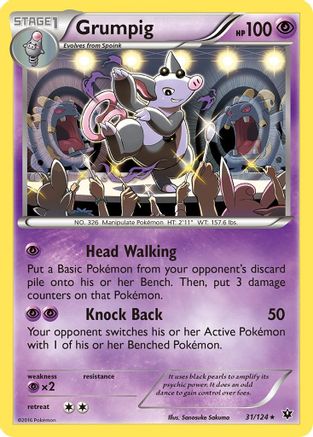 Grumpig 31/124 - XY  Fates Collide Reverse Holofoil - Poke-Collect