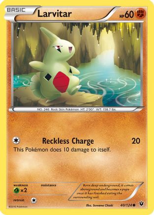 Larvitar (40) 40/124 - XY  Fates Collide Reverse Holofoil - Poke-Collect