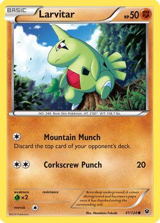 Larvitar 41/124 - Fates Collide Reverse Holofoil - Poke-Collect