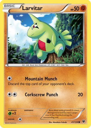 Larvitar 41/124 - Fates Collide Reverse Holofoil - Poke-Collect