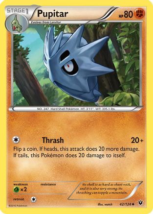 Pupitar 42/124 - XY  Fates Collide Reverse Holofoil - Poke-Collect