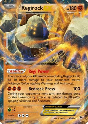 Regirock-EX 43/124 - Fates Collide Holofoil - Poke-Collect