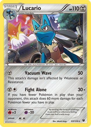 Lucario (63) 63/124 - XY  Fates Collide Holofoil - Poke-Collect