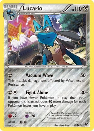 Lucario (63) 63/124 - XY  Fates Collide Holofoil