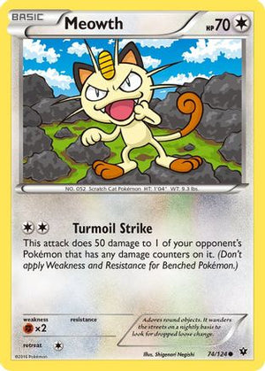 Meowth 74/124 - Fates Collide Reverse Holofoil - Poke-Collect