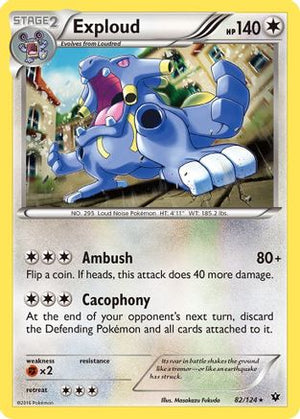 Exploud 82/124 - XY  Fates Collide Reverse Holofoil - Poke-Collect