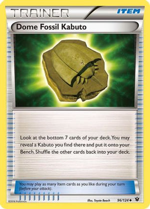 Dome Fossil Kabuto 96/124 - XY  Fates Collide Reverse Holofoil - Poke-Collect