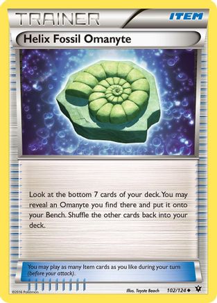 Helix Fossil Omanyte 102/124 - XY  Fates Collide - Poke-Collect