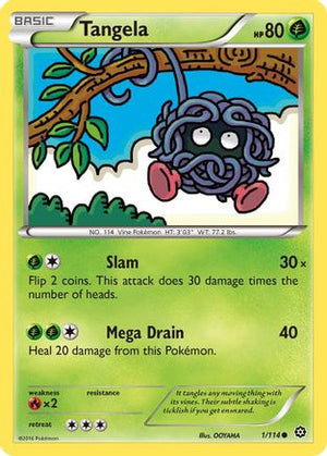 Tangela 1/114 - Steam Siege Reverse Holofoil - Poke-Collect