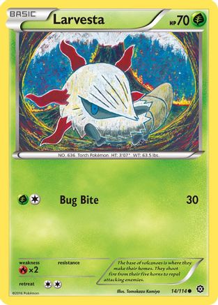 Larvesta 14/114 - XY  Steam Siege Reverse Holofoil - Poke-Collect