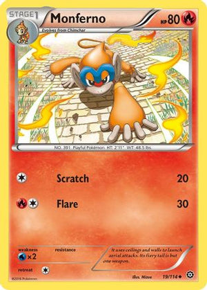 Monferno 19/114 - XY  Steam Siege Reverse Holofoil - Poke-Collect