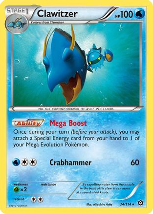 Clawitzer 34/114 - XY  Steam Siege - Poke-Collect