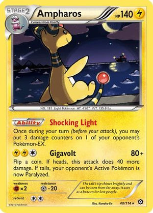 Ampharos 40/114 - Steam Siege Holofoil - Poke-Collect