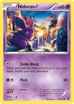 Nidoran ♂ 43/114 - Steam Siege Reverse Holofoil - Poke-Collect