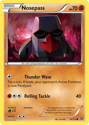 Nosepass 54/114 - Steam Siege Reverse Holofoil - Poke-Collect