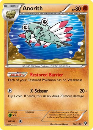 Anorith 56/114 - XY  Steam Siege Reverse Holofoil - Poke-Collect