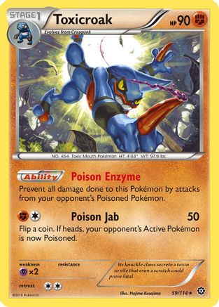 Toxicroak 59/114 - Steam Siege Reverse Holofoil - Poke-Collect