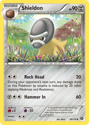 Shieldon 69/114 - XY  Steam Siege Reverse Holofoil - Poke-Collect