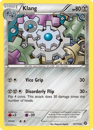Klang 72/114 - XY  Steam Siege Reverse Holofoil - Poke-Collect