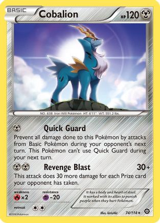 Cobalion 74/114 - Steam Siege Reverse Holofoil - Poke-Collect