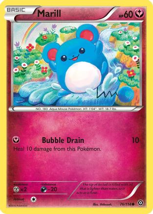 Marill 76/114 - XY  Steam Siege Reverse Holofoil - Poke-Collect